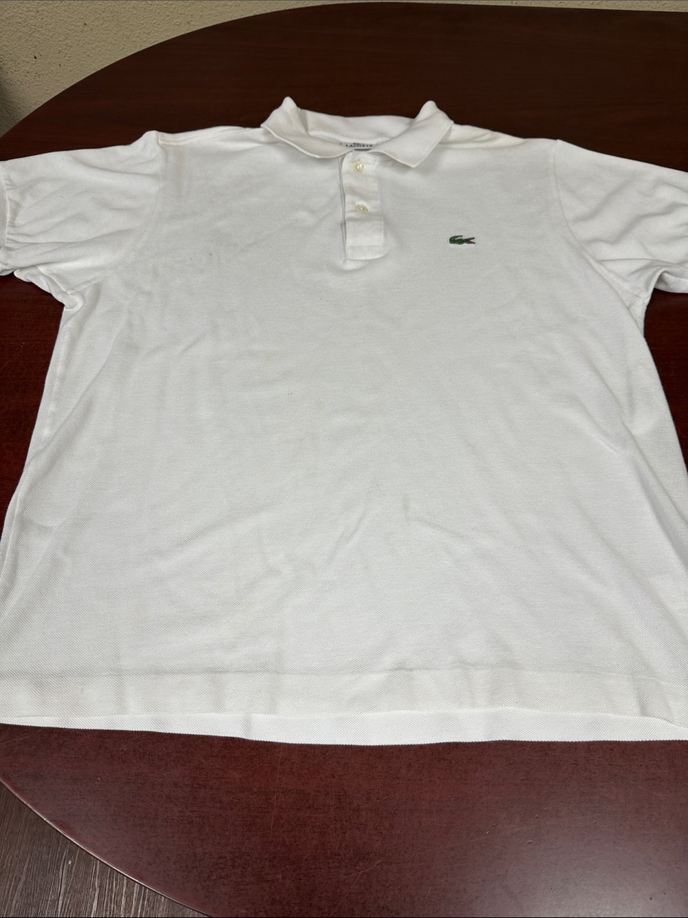 Size 6, Lacoste White Polo with Green Crocodile Logo
